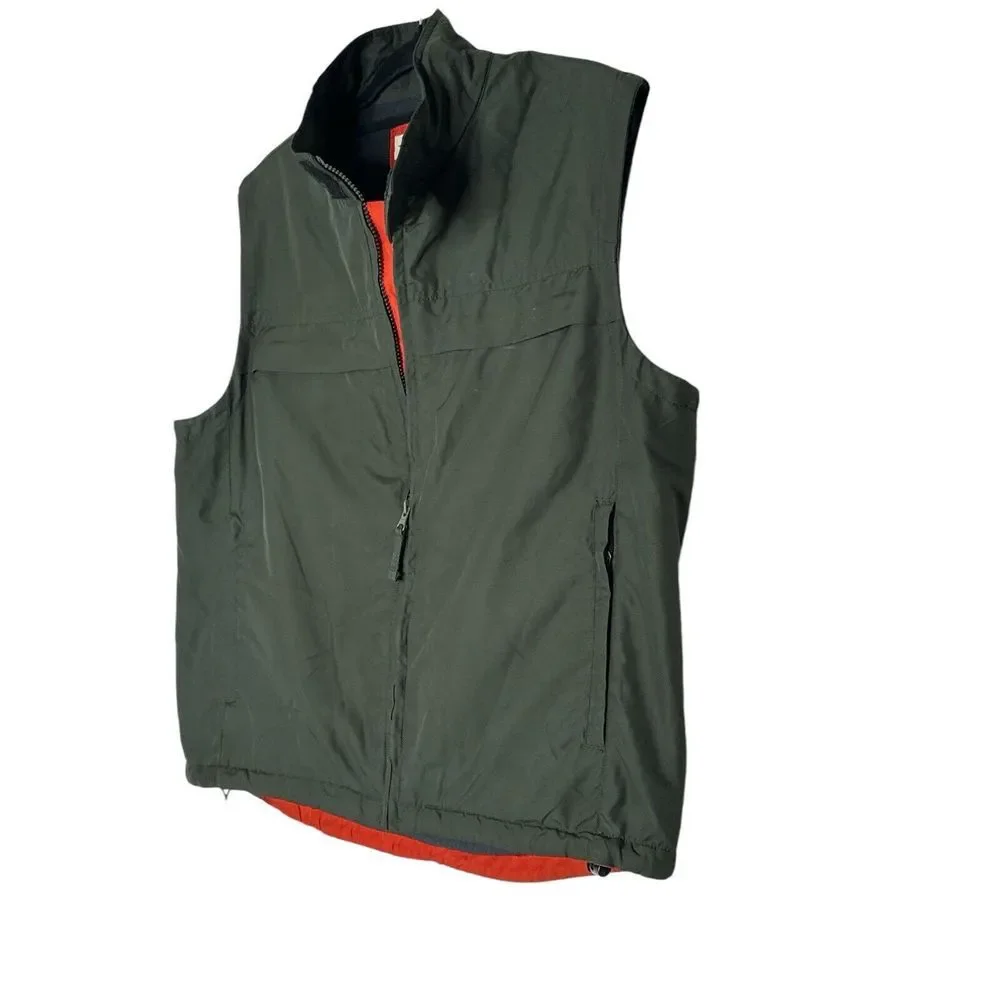 J Crew Vest Men Large Outdoor Puffer Green Military‎ Hiking Cozycore Camping